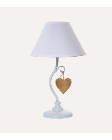 Lámpara de Mesa de Metal con Colgante de Corazón