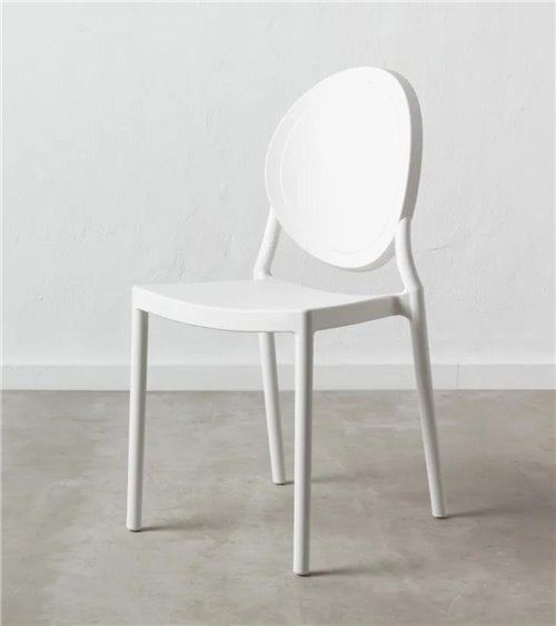 Silla Medallón de Polipropileno en Color Blanco