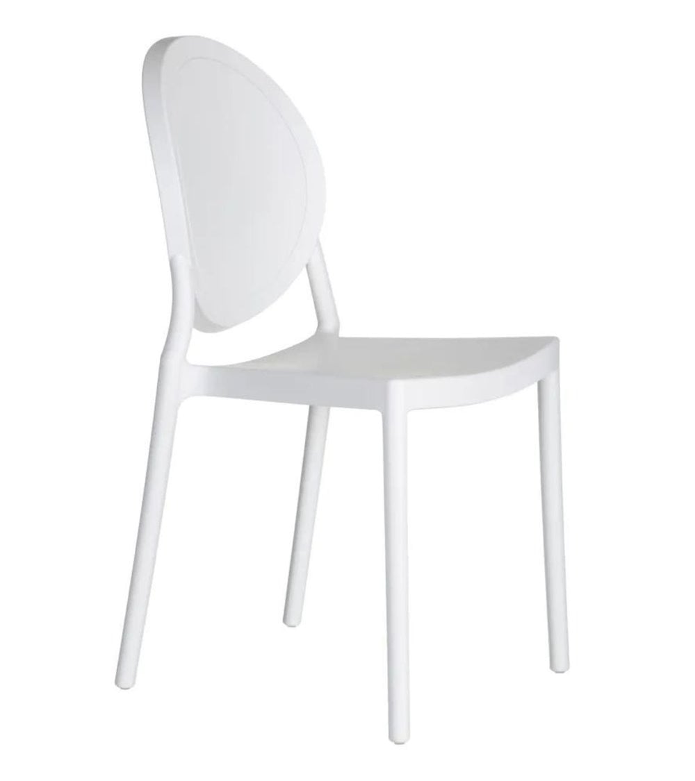 Silla Medallón de Polipropileno en Color Blanco