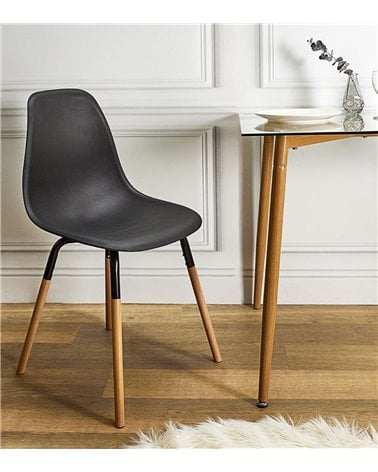 Silla de Comedor de Polipropileno y Madera de Colores Phenix Escandinava