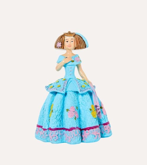 Figura de Menina Elegante Azul para Decoración