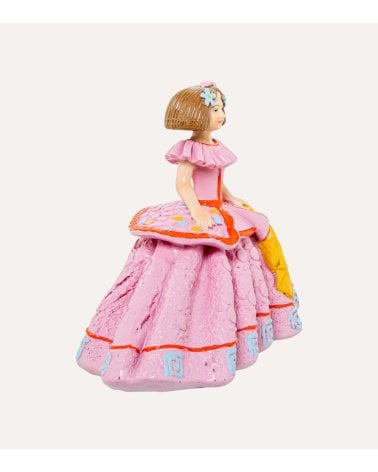 Figura de Menina Elegante Rosa para Decoración