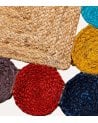 Alfombra con Borde Redondeles Multicolor de Yute