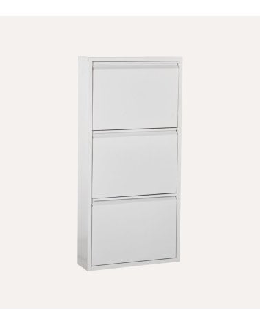 Zapatero Blanco Mate con 3 Trampones de Metal