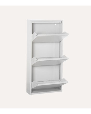 Zapatero Blanco Mate con 3 Trampones de Metal