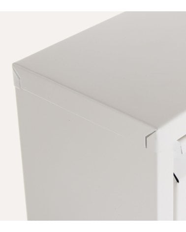 Zapatero Blanco Mate con 3 Trampones de Metal