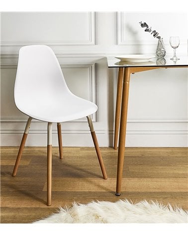 Silla de Comedor de Polipropileno y Madera de Colores Phenix Escandinava