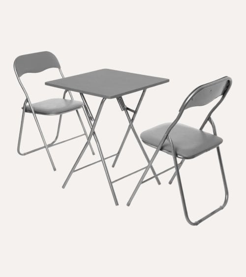 Mesa Cuadrada Plegable de Acero y PVC