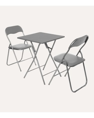 Mesa Cuadrada Plegable de Acero y PVC