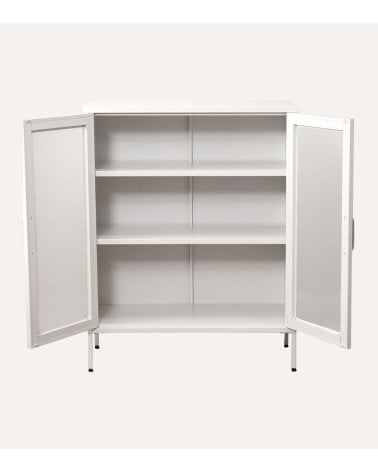 Aparador Locker de 2 Puertas con Rejilla de Metal