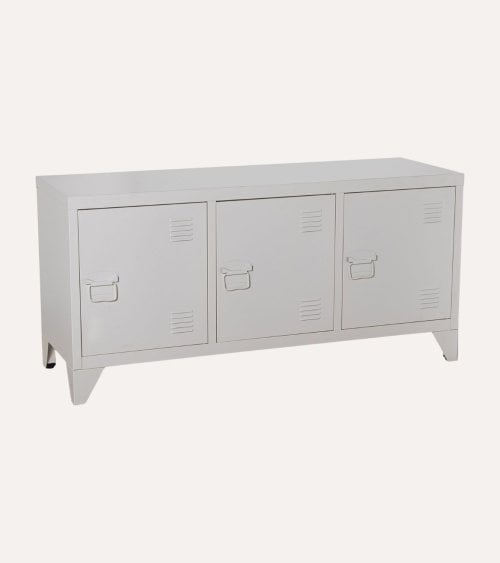 Mueble de TV Locker Blanco de Metal