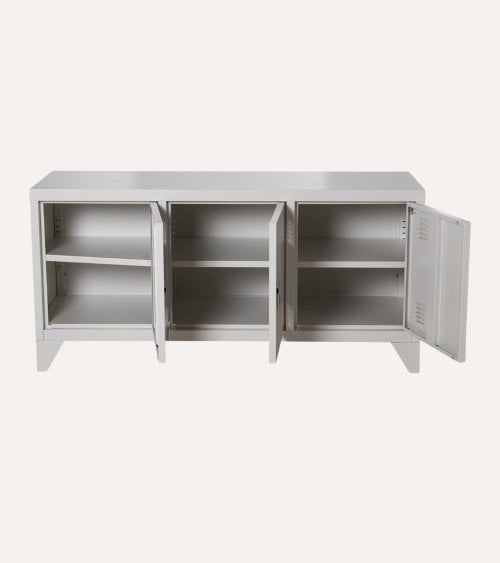 Mueble de TV Locker Blanco de Metal