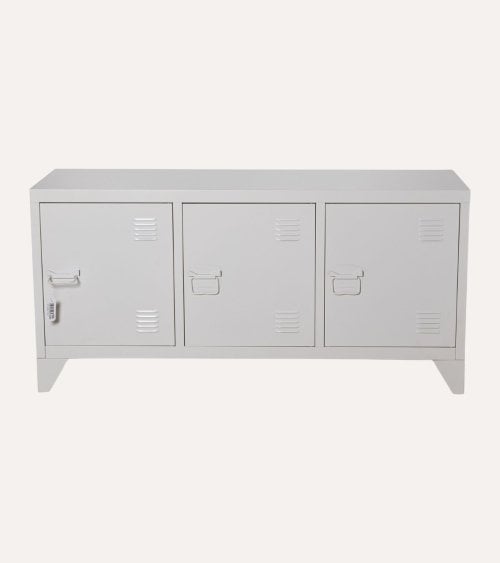 Mueble de TV Locker Blanco de Metal