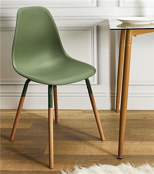 Silla de Comedor de Polipropileno y Madera de Colores Phenix Escandinava