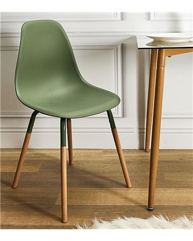 Silla de Comedor de Polipropileno y Madera de Colores Phenix Escandinava