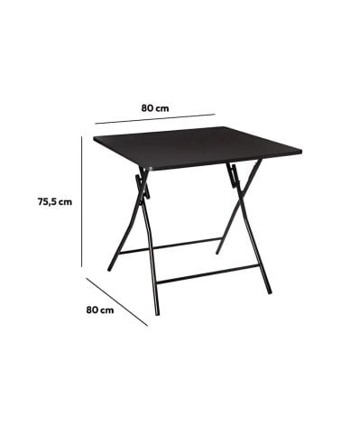Mesa Plegable Negra de 4 Plazas