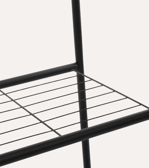 Perchero de Pie Artemis Burro para Ropa con 2 Barras y Balda de Acero