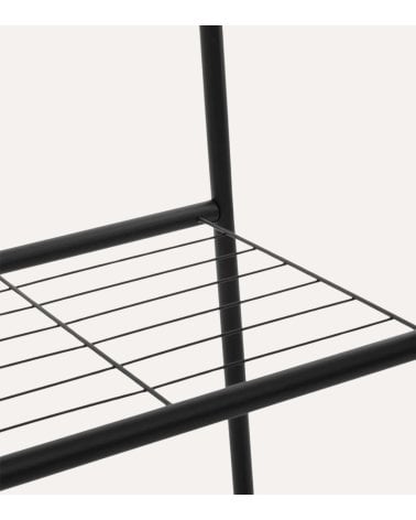 Perchero de Pie Artemis Burro para Ropa con 2 Barras y Balda de Acero