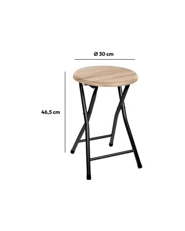 Taburete Plegable de Color Roble de MDF