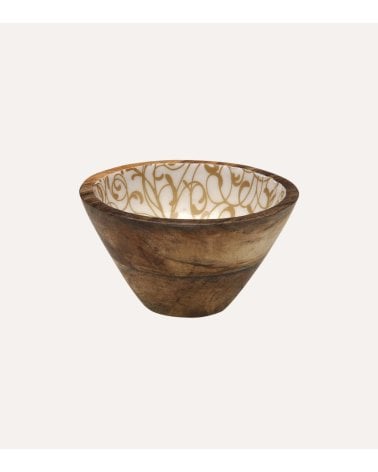 Bol Serpentine de Madera y Porcelana