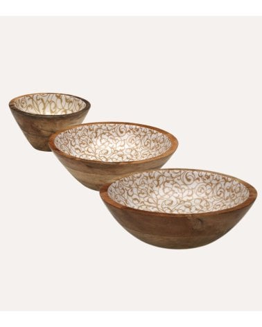 Bol Serpentine de Madera y Porcelana