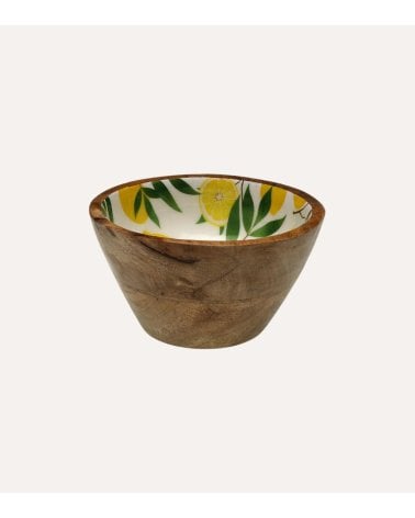 Bol Limones de Madera y Porcelana