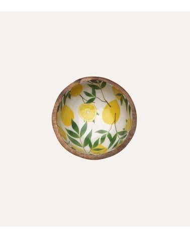 Bol Limones de Madera y Porcelana
