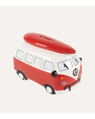 Hucha de Furgoneta Roja de Cerámica