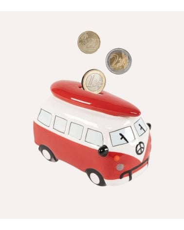 Hucha de Furgoneta Roja de Cerámica
