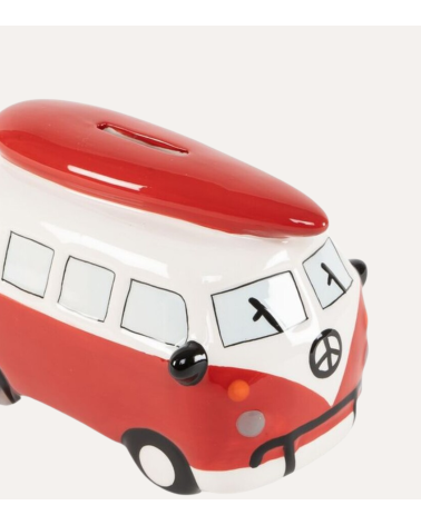 Hucha de Furgoneta Roja de Cerámica