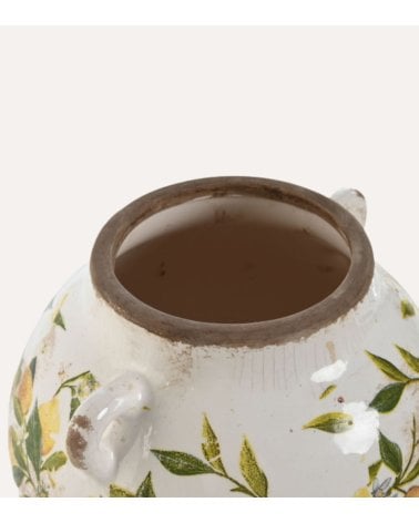 Jarrón de Limones con Asas Estilo Vintage