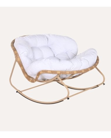 Mecedora Nube de Acero y Ratán Sintético