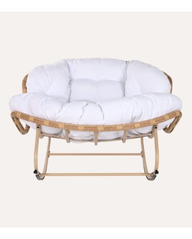 Mecedora Nube de Acero y Ratán Sintético