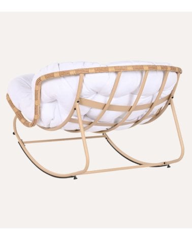 Mecedora Nube de Acero y Ratán Sintético