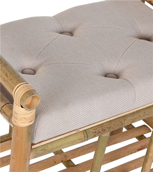 Pie de Cama de Bambú Natural y Poliéster