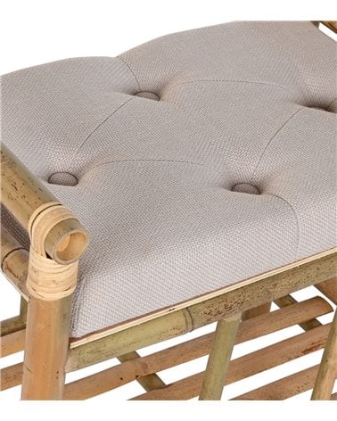 Pie de Cama de Bambú Natural y Poliéster