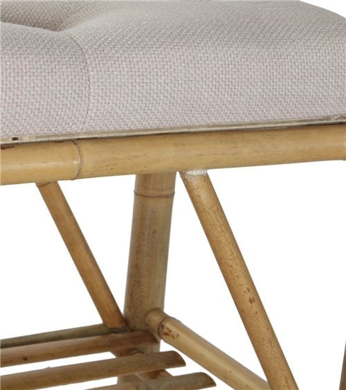 Pie de Cama de Bambú Natural y Poliéster