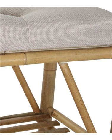 Pie de Cama de Bambú Natural y Poliéster