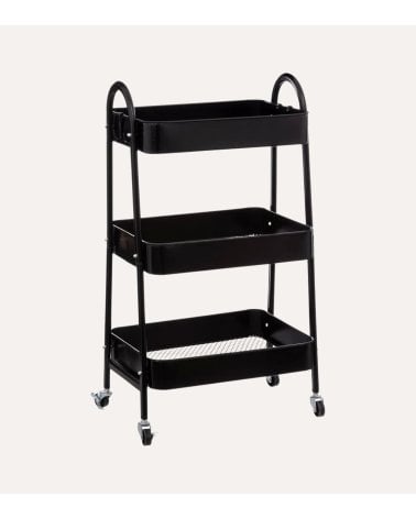 Carro Auxiliar Negro de 3 Alturas