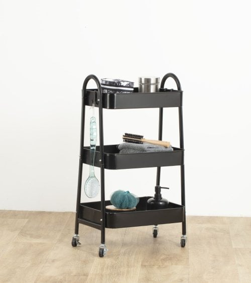 Carro Auxiliar Negro de 3 Alturas