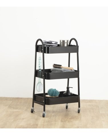 Carro Auxiliar Negro de 3 Alturas
