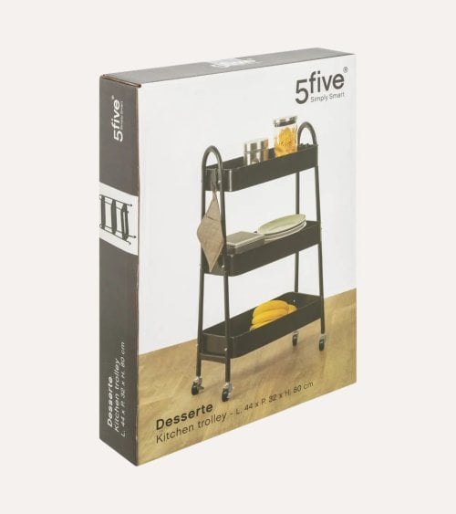 Carro Auxiliar Negro de 3 Alturas