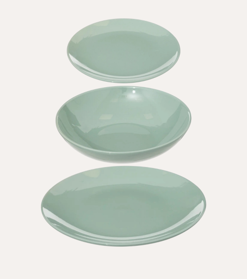 Vajilla de Porcelana Colorama Verde de 18 Piezas