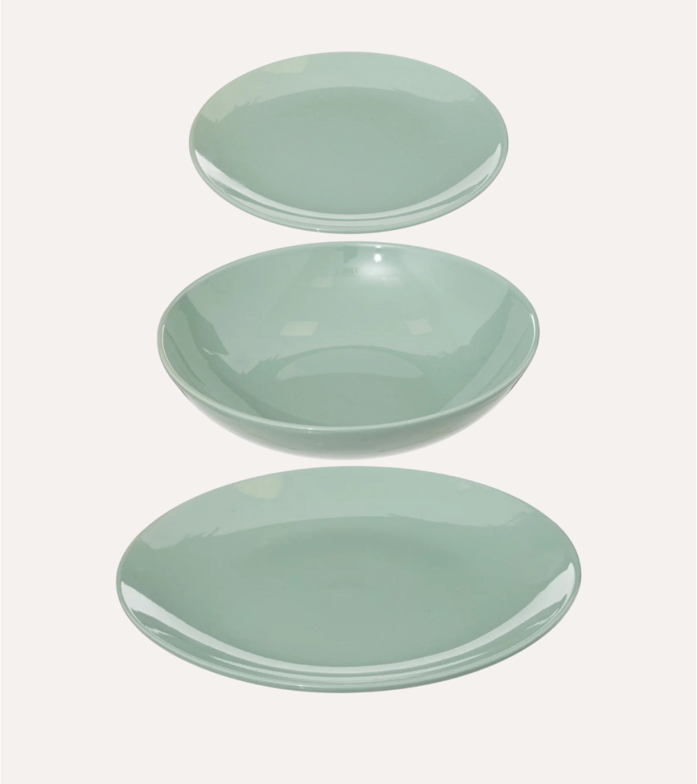 Vajilla Colorama Verde 18 Piezas Porcelana de Alta Calidad