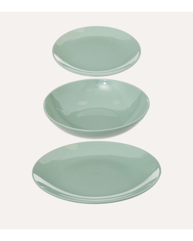 Vajilla de Porcelana Colorama Verde de 18 Piezas