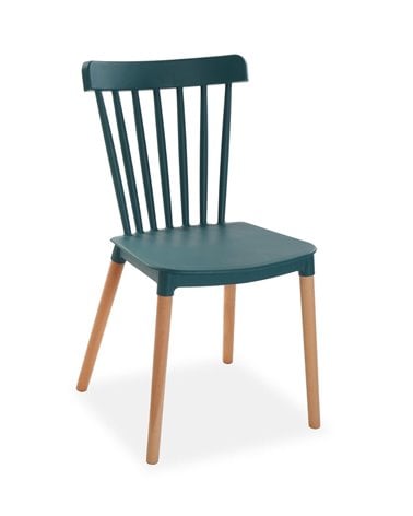 Silla Clásica de Polipropileno con Patas de Madera
