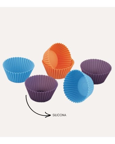 Set de 6 Moldes para Magdalenas de Silicona