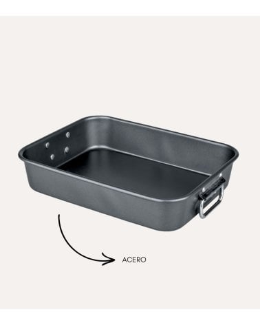 Bandeja de Horno con Asas Abatibles de Acero