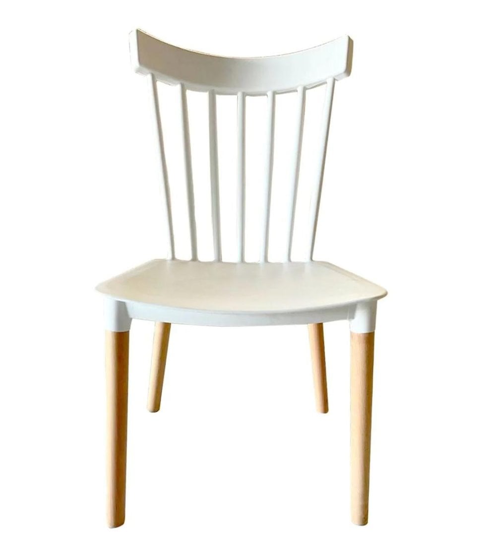 Silla Clásica de Polipropileno con Patas de Madera