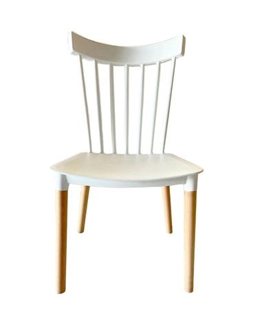 Silla Clásica de Polipropileno con Patas de Madera